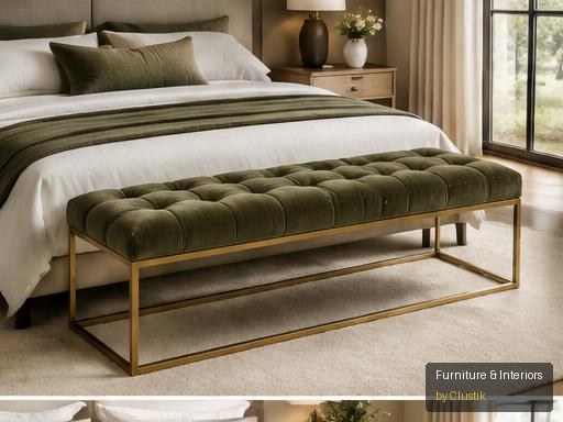 Alba Bedroom Bench — editorial view 1