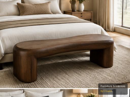 Boreal Bedroom Bench — editorial view 1